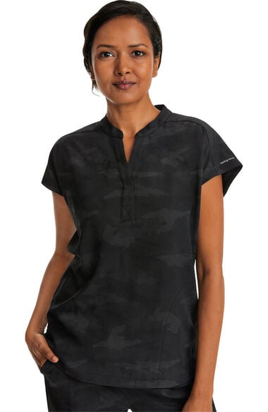 Women's Journey Mandarin Collar Camo Scrub Top