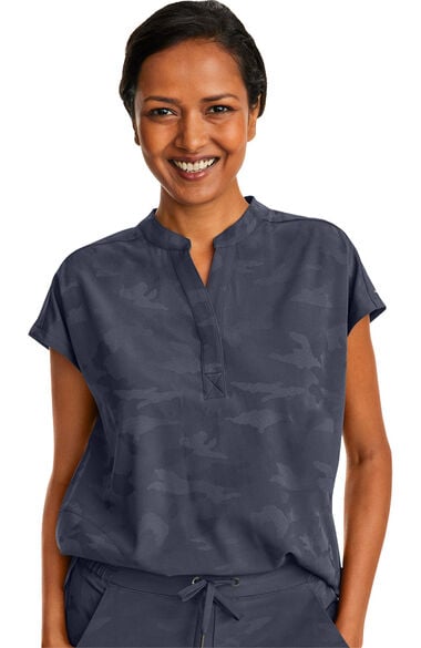 Women's Journey Mandarin Collar Camo Scrub Top