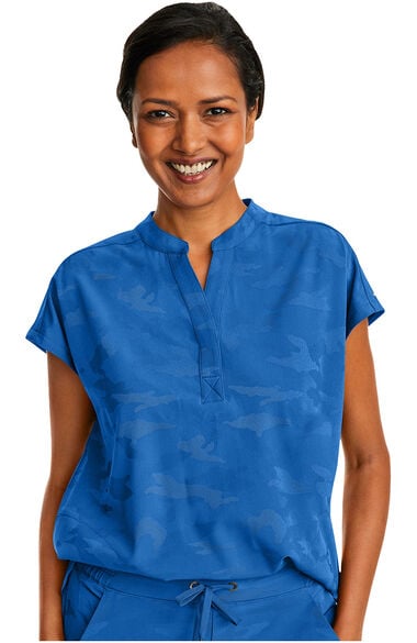 Women's Journey Mandarin Collar Camo Scrub Top