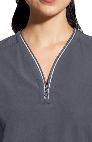 Home  Scrubs for Women 360 by Healing Hands Women's Sonia Zip Y-Neck Scrub Top